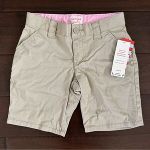 Cat & Jack girls adjustable waist stretch khaki shorts size 6 NWT